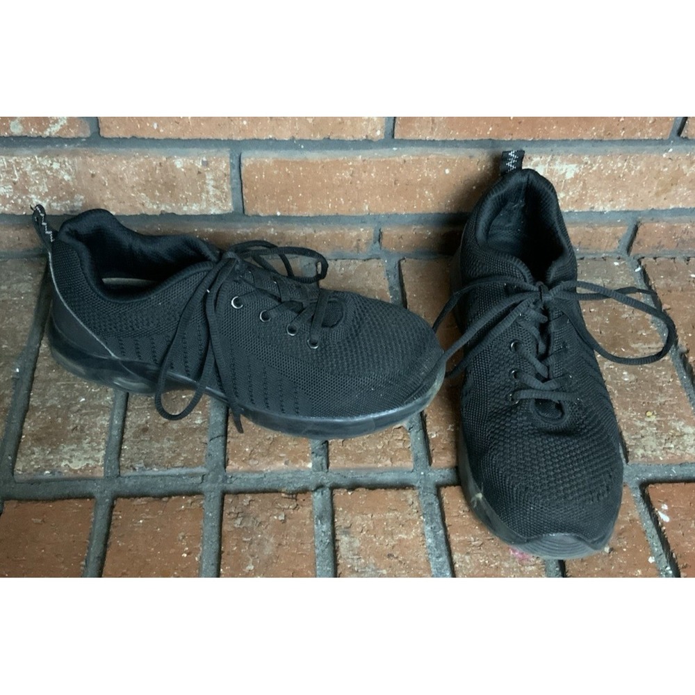Black Safety Steel Toe Tennis Shoes‎ Lace Up G Shoe Unisex Size 6.5M/8.5W